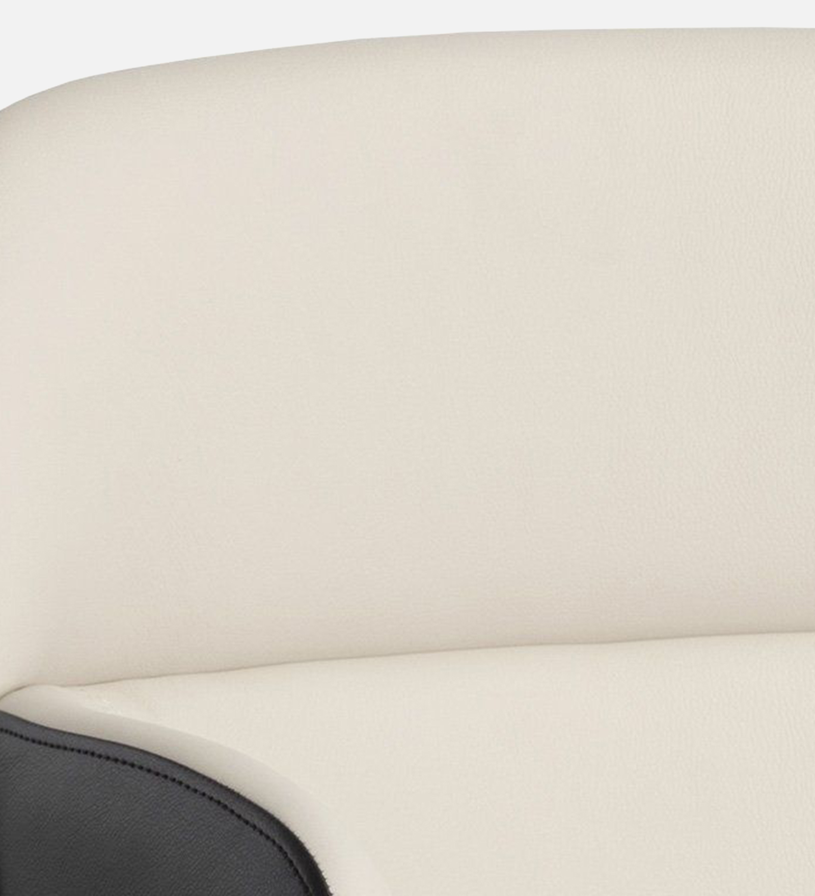 ZENTRA ARM CHAIR OFF WHITE LEATHERATTE WITH BLACK LEGS FINISH - Image 2