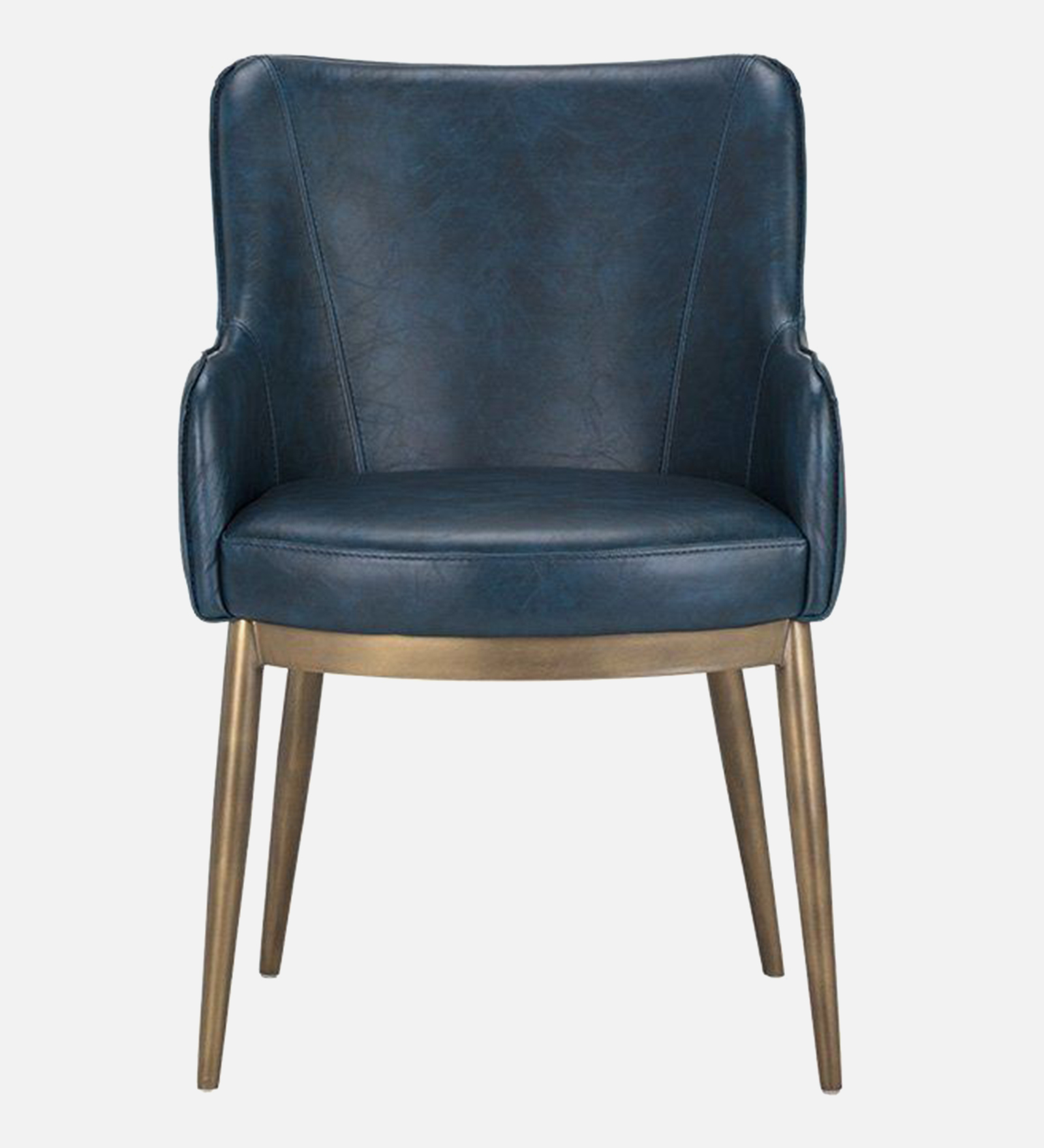 ASKO ARM CHAIR WITH TURKIS BLUE LEATHERATTE AND BRASS ANTIQ FINISH - Image 6