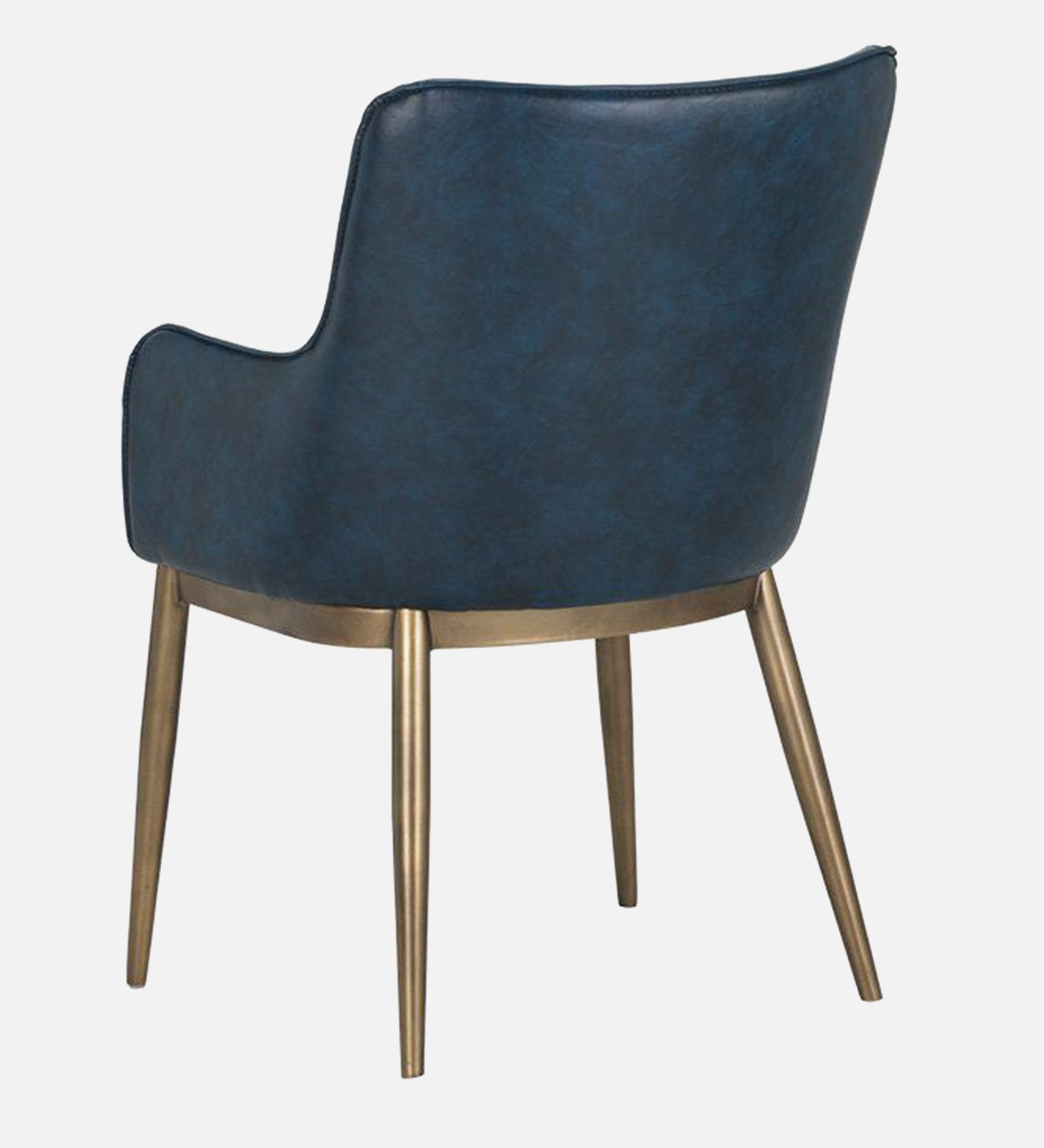 ASKO ARM CHAIR WITH TURKIS BLUE LEATHERATTE AND BRASS ANTIQ FINISH - Image 5