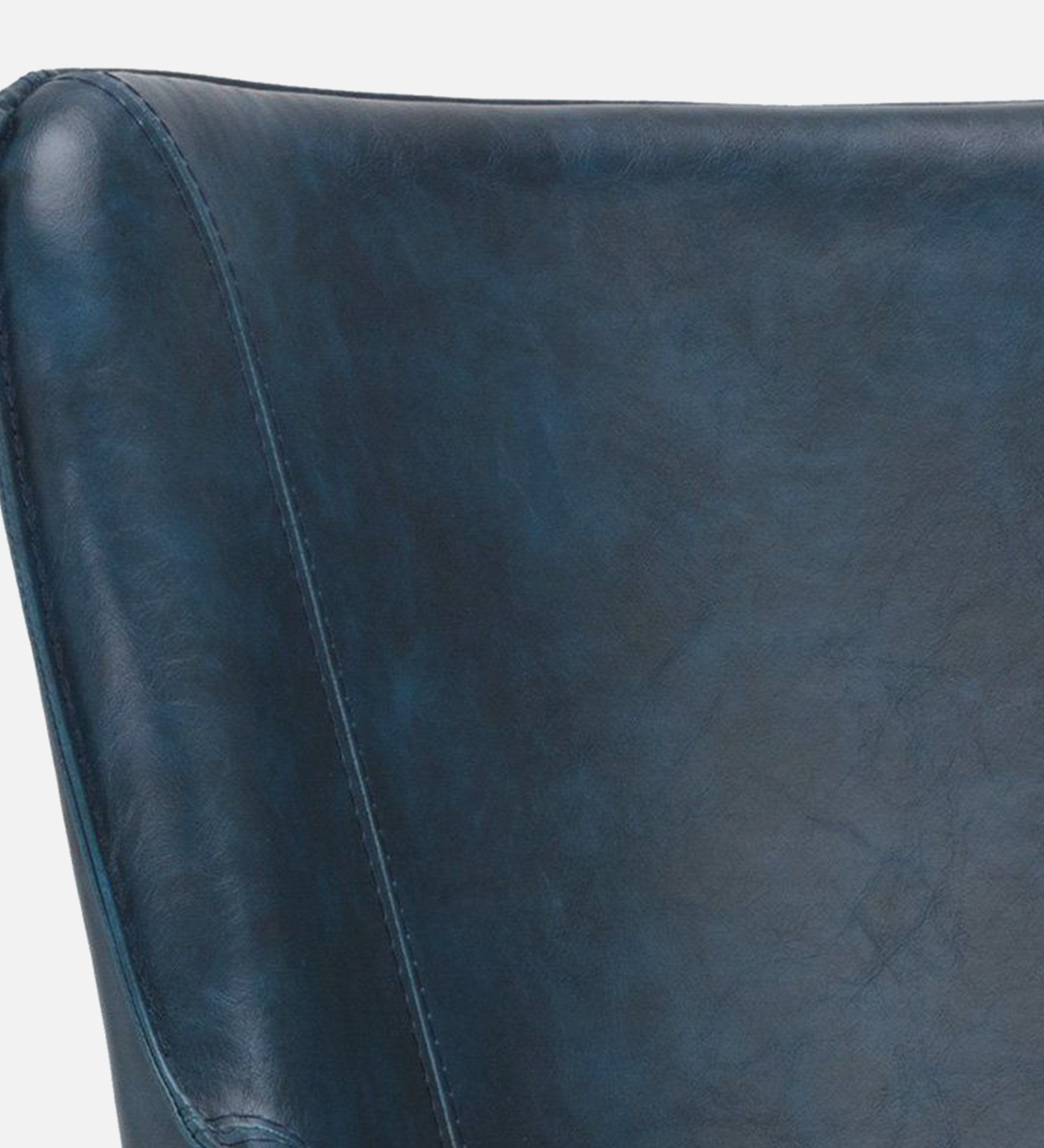 ASKO ARM CHAIR WITH TURKIS BLUE LEATHERATTE AND BRASS ANTIQ FINISH - Image 3