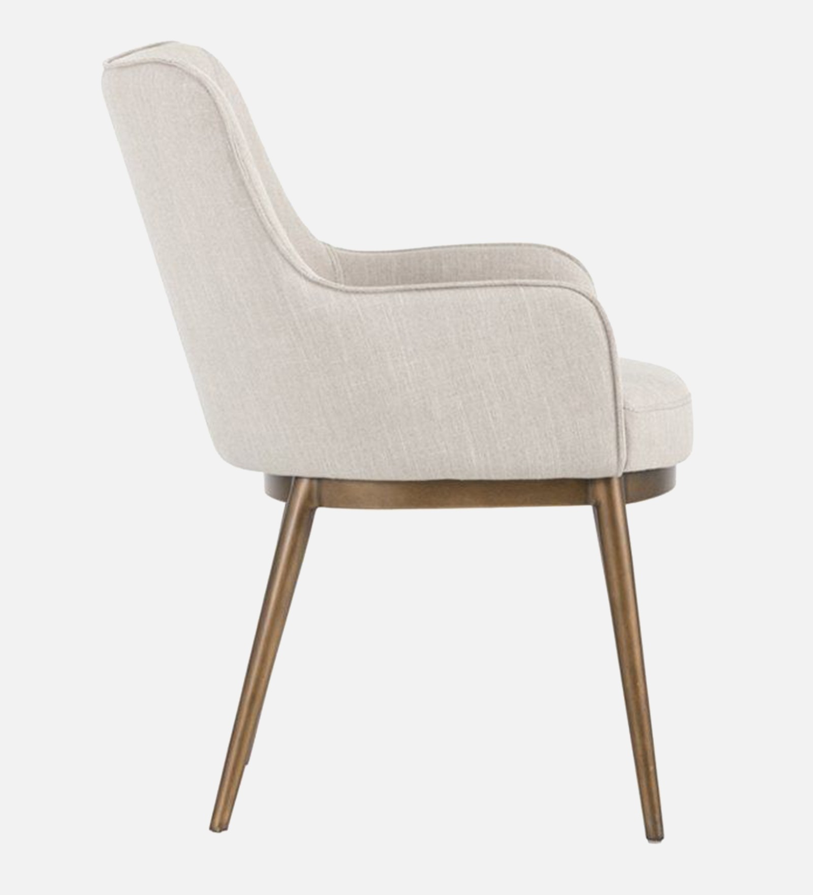 ASKO ARM CHAIR WITH OFF WHITE, FABRIC AND BRASS ANTIQ FINISH - Image 5