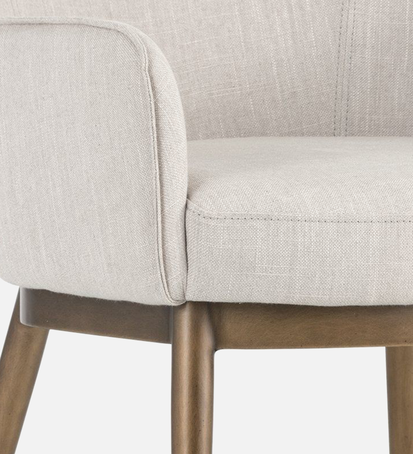 ASKO ARM CHAIR WITH OFF WHITE, FABRIC AND BRASS ANTIQ FINISH - Image 3