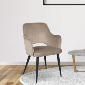 SAMU ARM CHAIR WITH BEIGE AND BLACK  COLOR