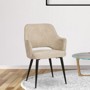 SAMU ARM CHAIR WITH SUEDE BEIGE  AND BLACK  COLOR