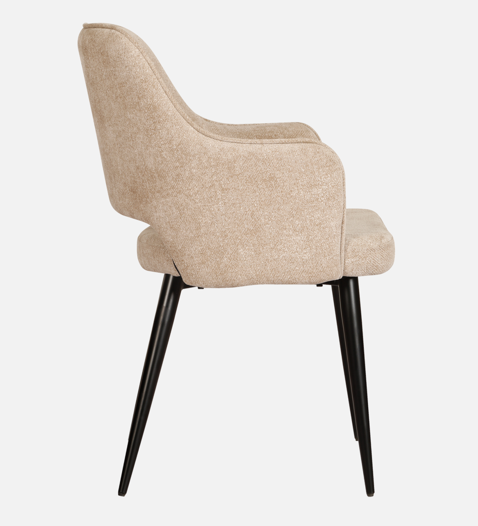 SAMU ARM CHAIR WITH SUEDE BEIGE AND BLACK COLOR - Image 3