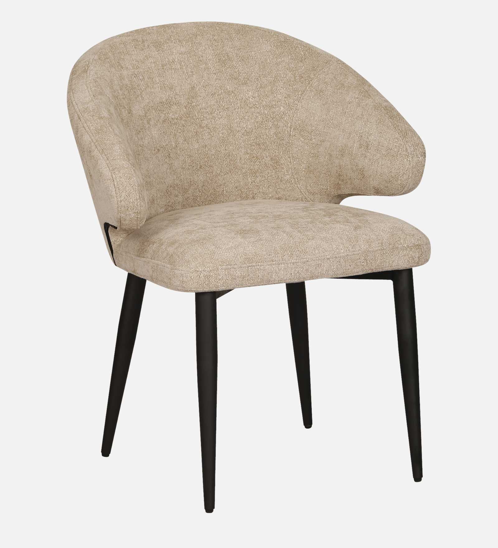 GULDEV ARM CHAIR SUEDE BEIGE WITH BLACK FINISH - Image 5