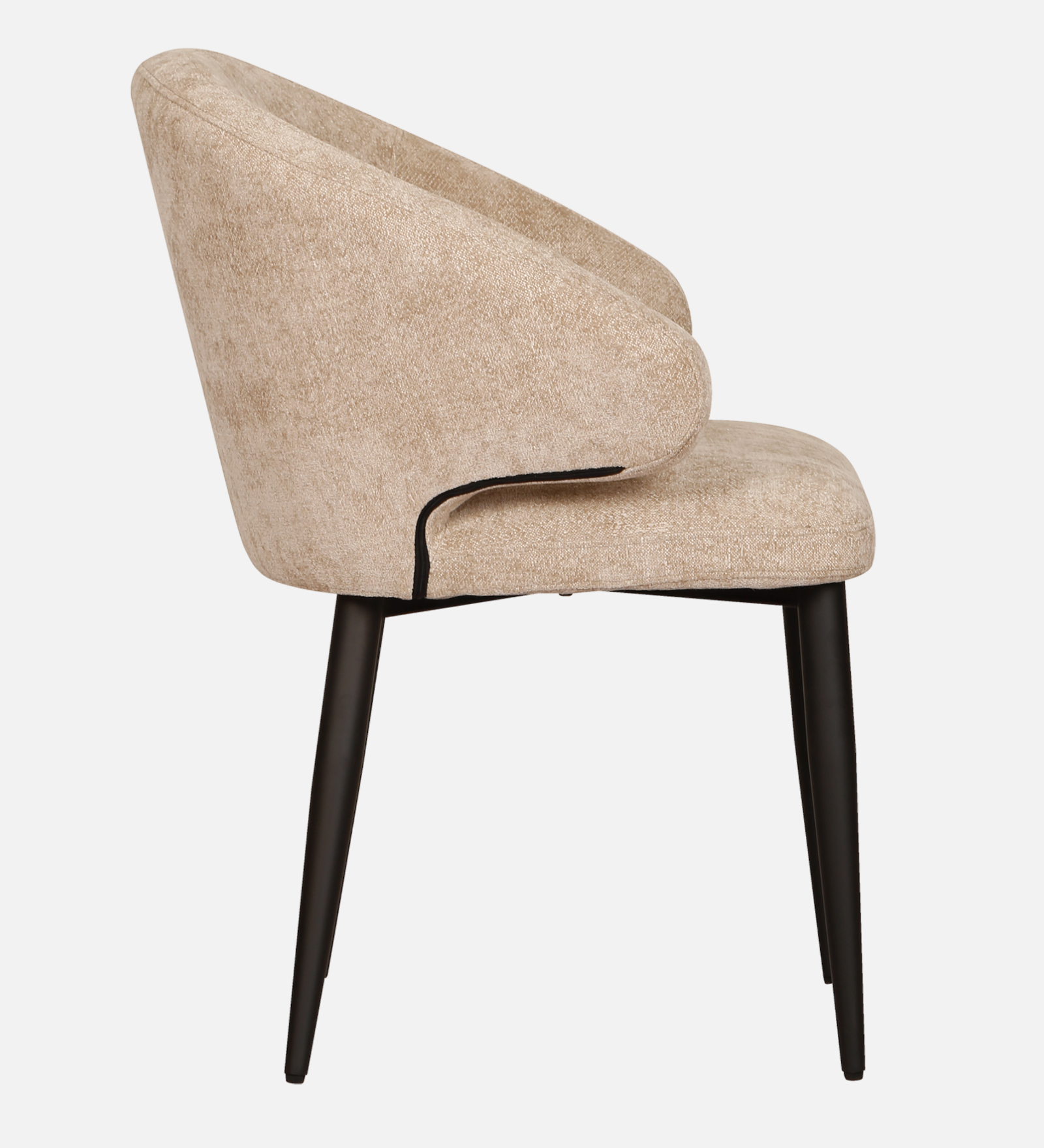 GULDEV ARM CHAIR SUEDE BEIGE WITH BLACK FINISH - Image 3