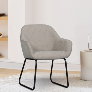 MSEA ARM  CHAIR TEXTURE GREY WITH BLACK FINISH