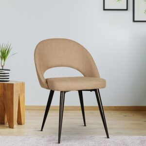 DEVAS ARM CHAIR BEIGE WITH BLACK LEGS FINISH