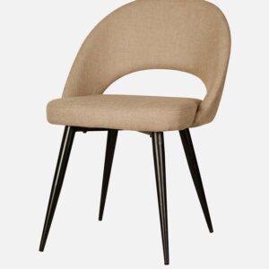 DEVAS ARM CHAIR BEIGE WITH BLACK LEGS FINISH
