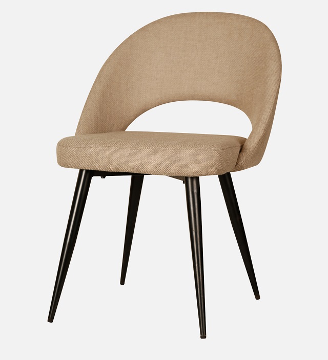 DEVAS ARM CHAIR BEIGE WITH BLACK LEGS FINISH - Image 2