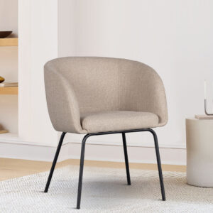 SENSES ARM CHAIR BEIGE WITH BLACK LEGS FINISH