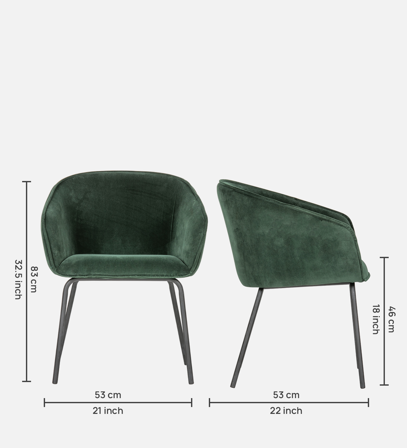 SENSES ARM CHAIR GREEN WITH BLACK LEGS FINISH - Image 6