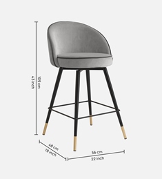 MICROS BAR CHAIR WITH GREY, BLACK AND GOLD FINISH - Image 5