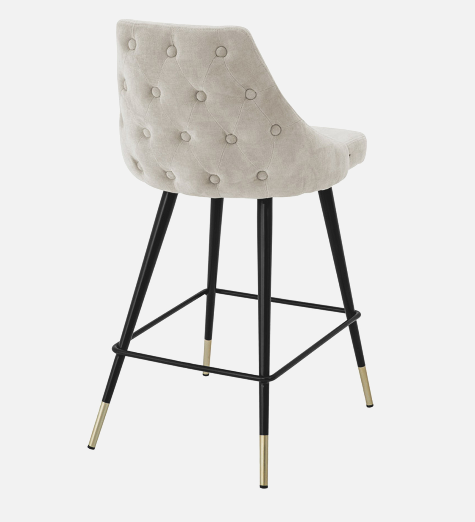 AMRAT BAR CHAIR WITH OFF WHITE, BLACK AND GOLD FINISH - Image 5