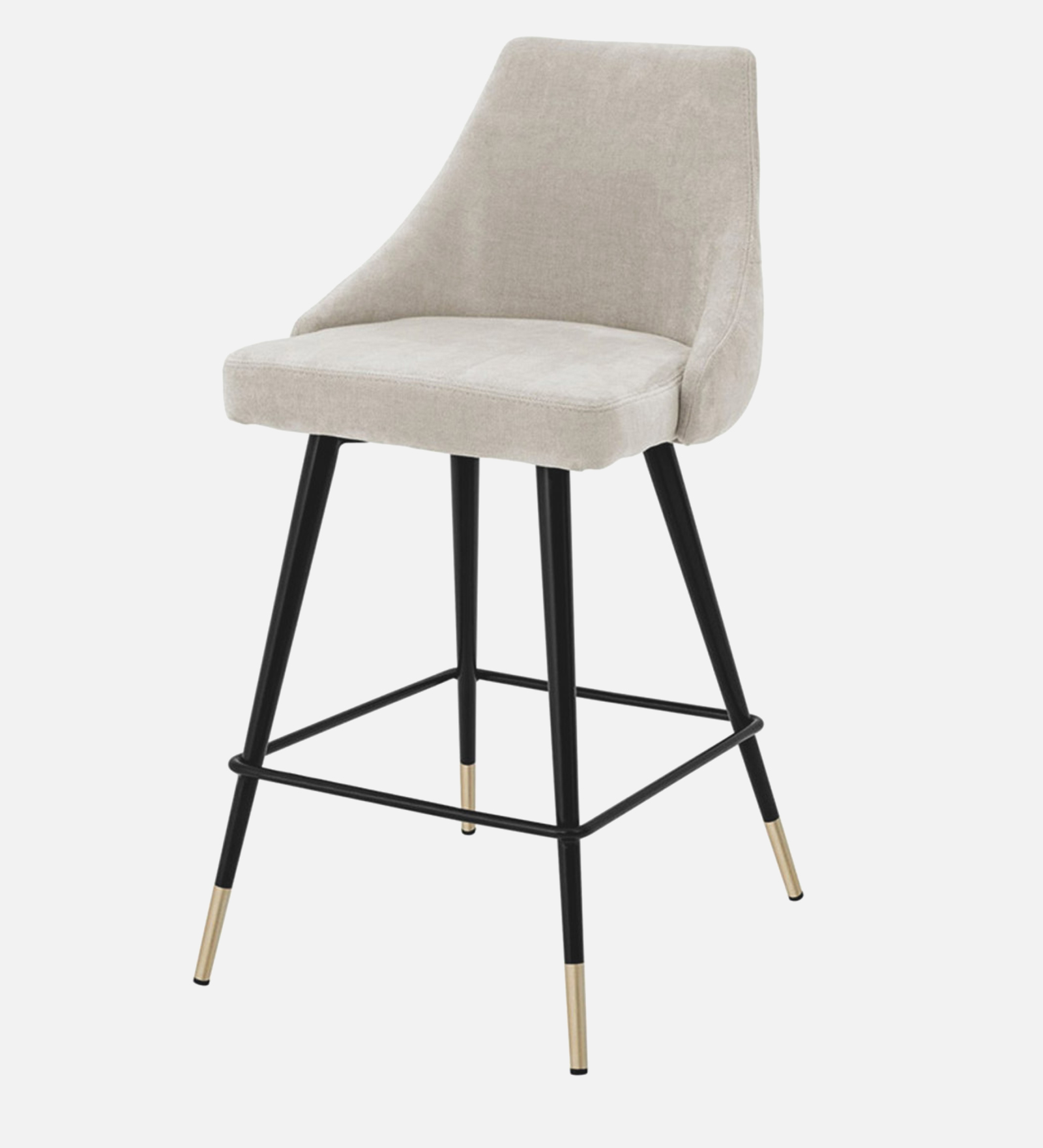 AMRAT BAR CHAIR WITH OFF WHITE, BLACK AND GOLD FINISH - Image 4