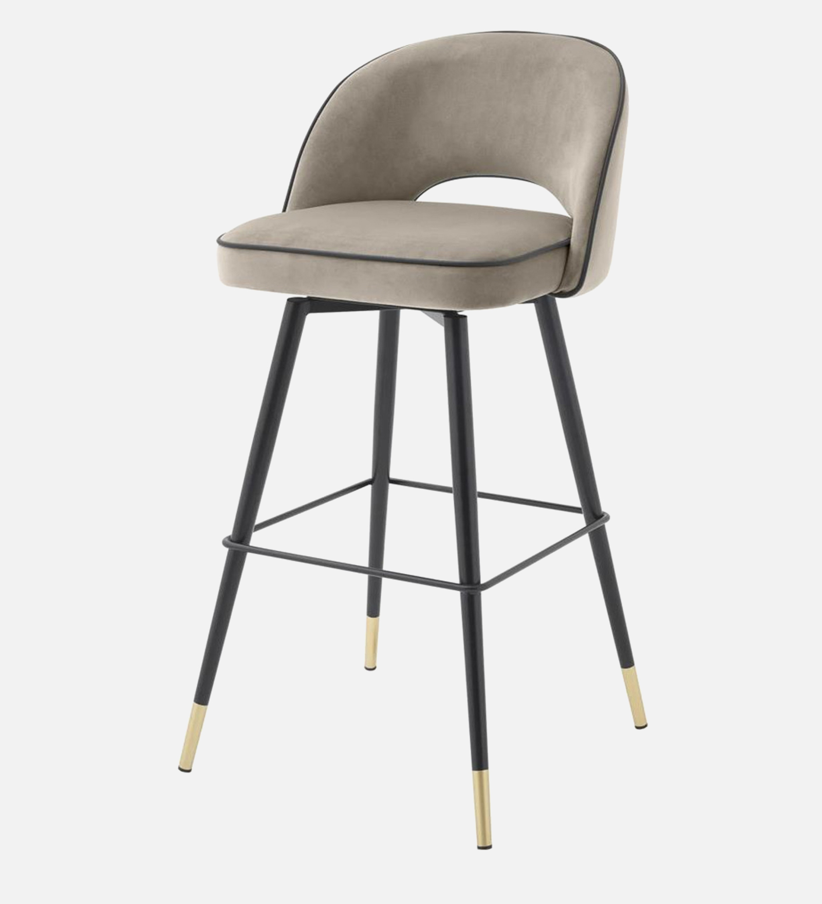 AMSTARD BAR CHAIR WITH GREY, BLACK AND GOLD FINISH - Image 2