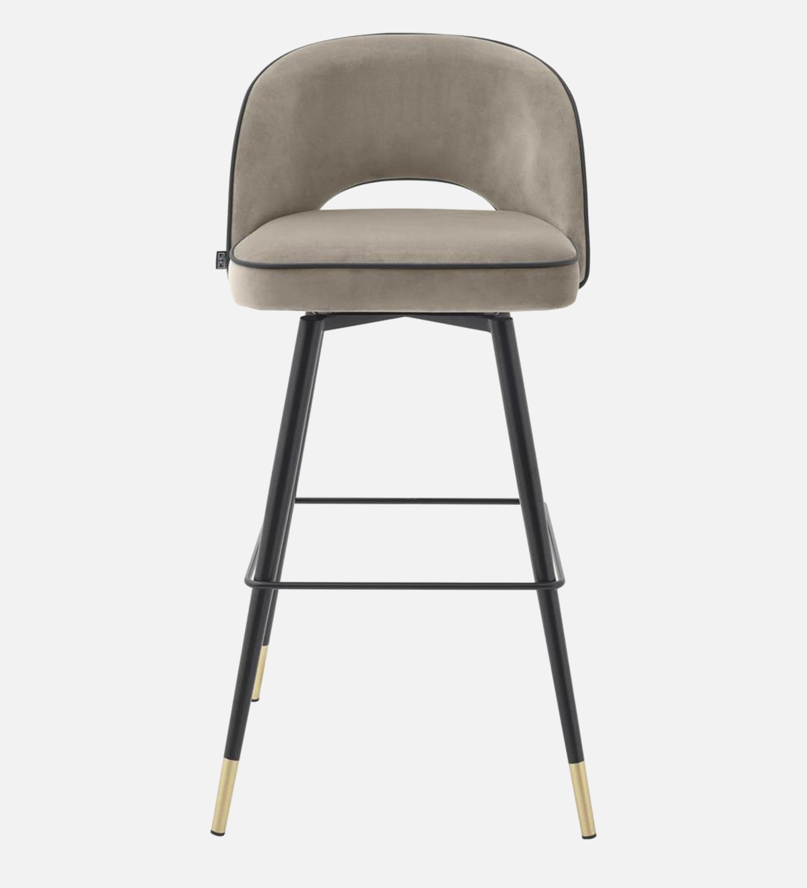 AMSTARD BAR CHAIR WITH GREY, BLACK AND GOLD FINISH - Image 4