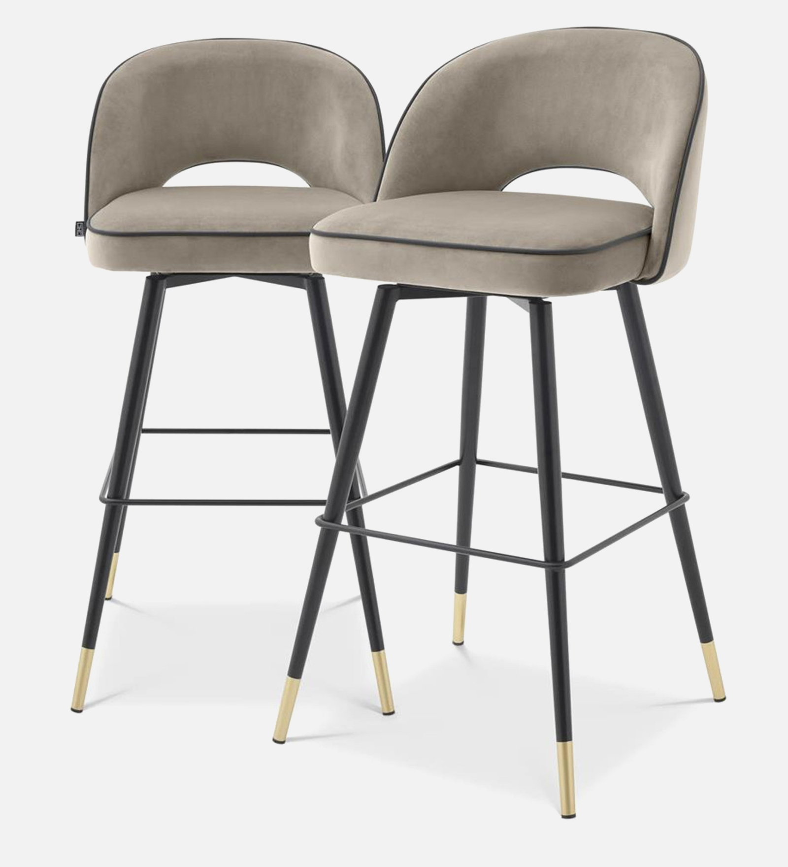 AMSTARD BAR CHAIR WITH GREY, BLACK AND GOLD FINISH - Image 3