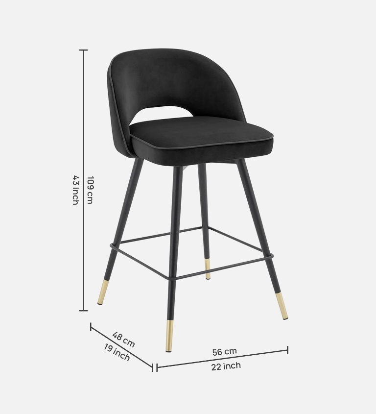 AMSTARD BAR CHAIR WITH BLACK AND GOLD FINISH - Image 6