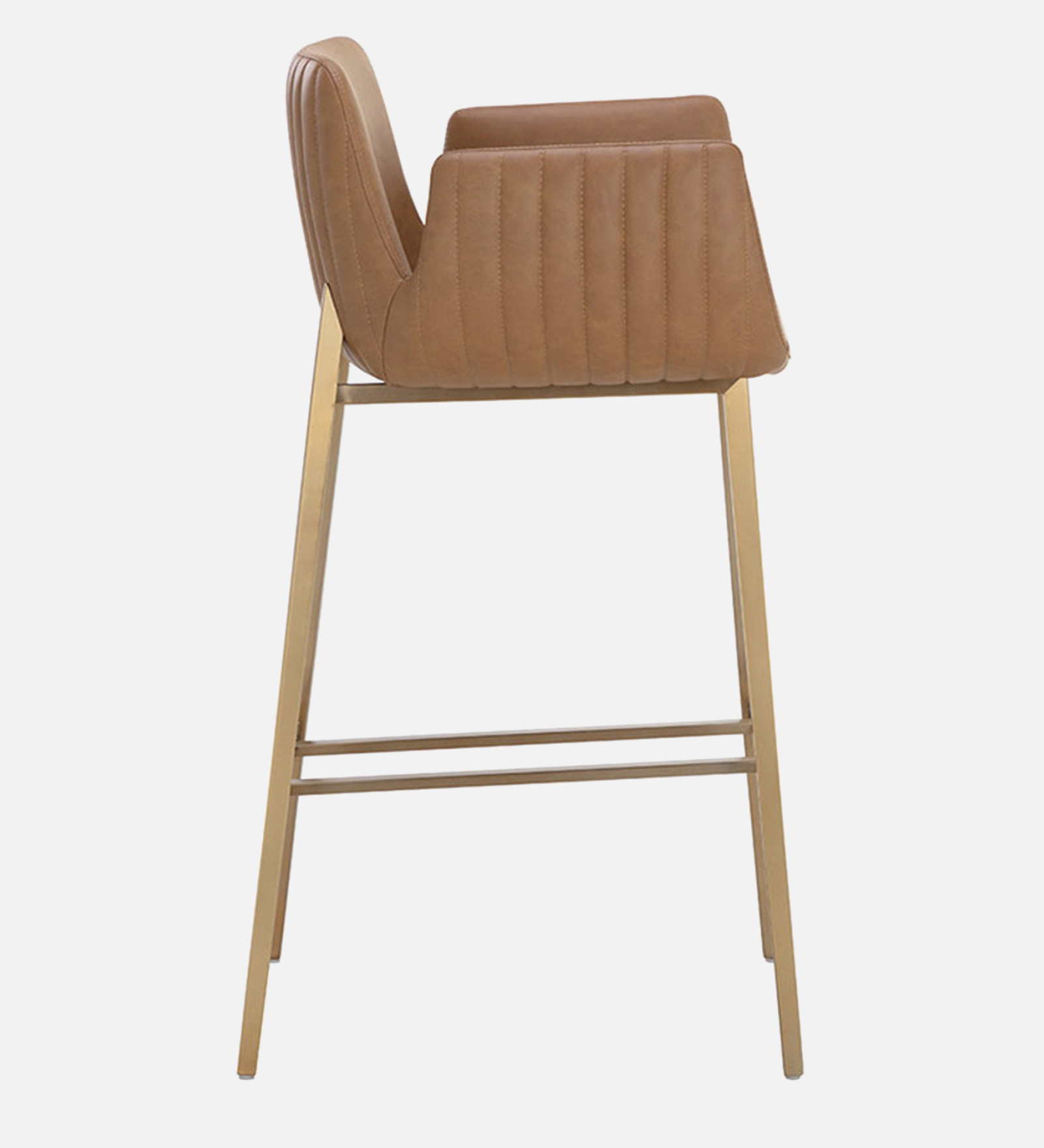 ROM BAR CHAIR WITH TAN LEATHERATTE/GOLD FINISH - Image 5