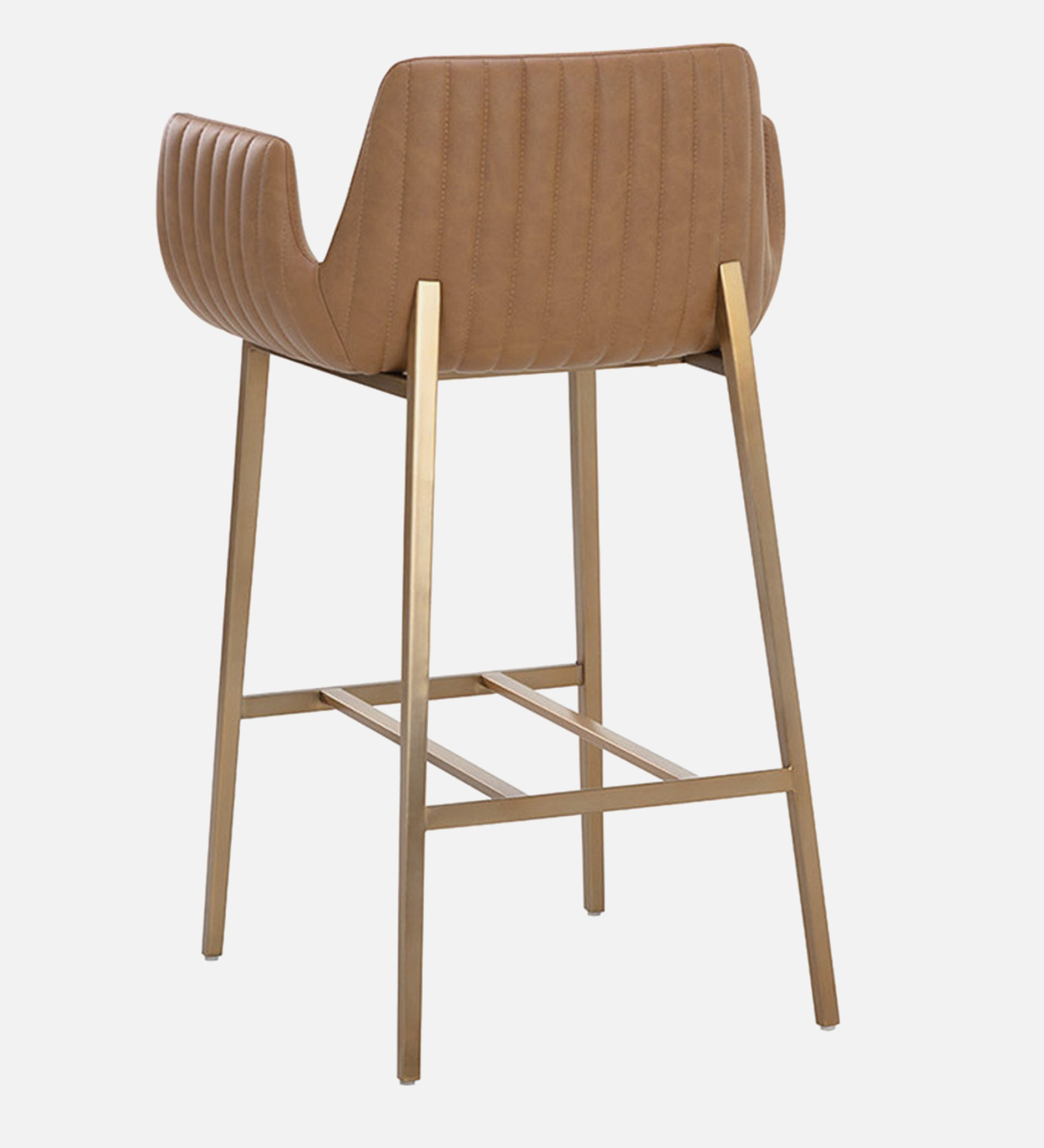 ROM BAR CHAIR WITH TAN LEATHERATTE/GOLD FINISH - Image 4