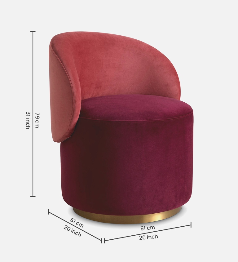 REMEO CAFA CHAIR WITH MEHROON AND GOLD FINISH - Image 6