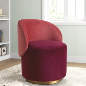 REMEO CAFA CHAIR WITH MEHROON AND GOLD FINISH