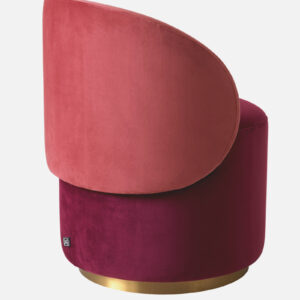 REMEO CAFA CHAIR WITH MEHROON AND GOLD FINISH