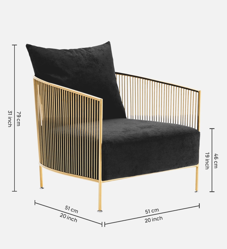 SAMUE ARM CHAIR WITH GOLD/BLACK FINISH - Image 7
