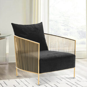 SAMUE ARM CHAIR WITH GOLD/BLACK FINISH