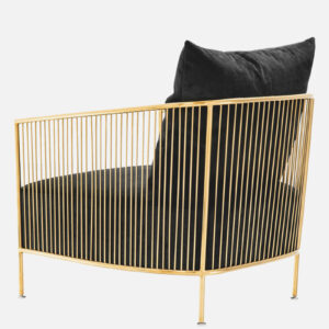 SAMUE ARM CHAIR WITH GOLD/BLACK FINISH
