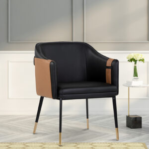 RAW ARM CHAIR WITH TAN/BLACK FINISH