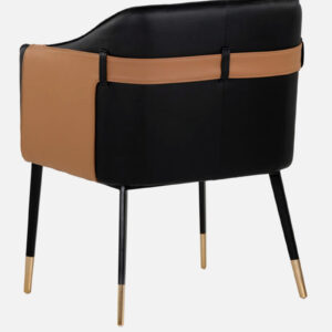 RAW ARM CHAIR WITH TAN/BLACK FINISH