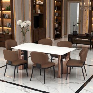Reomo Dining set with brown color