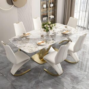 Revko Dining set with off white color
