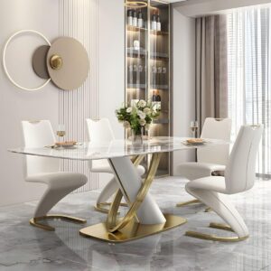 Revko Dining set with off white color