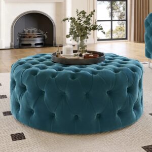 REEHN DOTTED OTTOMAN WITH BLUE COLOR