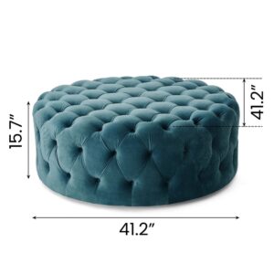 REEHN DOTTED OTTOMAN WITH BLUE COLOR