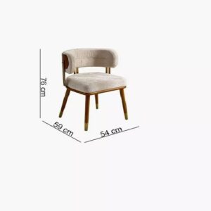 Volvo Dining and Arm chair with off white and wooden finish