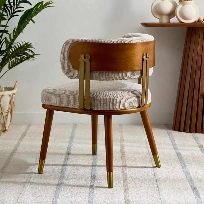 Volvo Dining and Arm chair with off white and wooden finish - Image 8