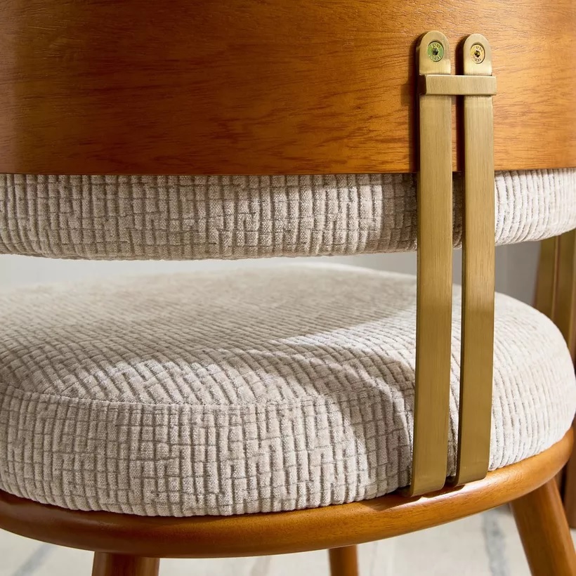 Volvo Dining and Arm chair with off white and wooden finish - Image 7