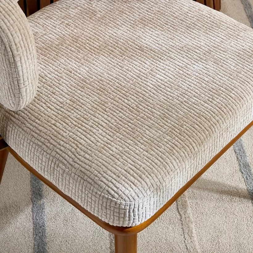 Volvo Dining and Arm chair with off white and wooden finish - Image 5