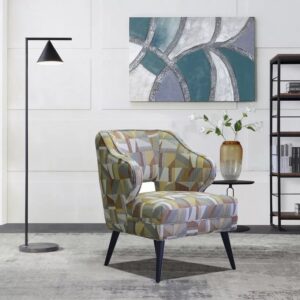 Volvo Dining and Arm chair with green mutli color with black finish