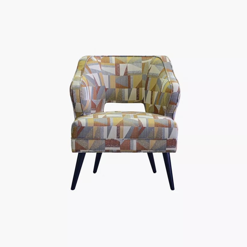 Volvo Dining and Arm chair with green mutli color with black finish - Image 6