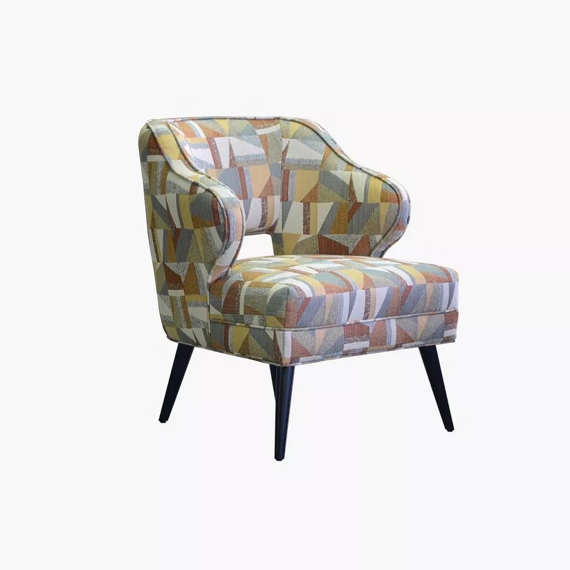 Volvo Dining and Arm chair with green mutli color with black finish - Image 5