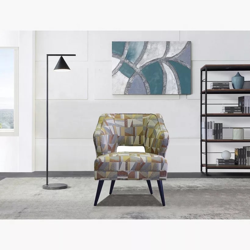 Volvo Dining and Arm chair with green mutli color with black finish - Image 3