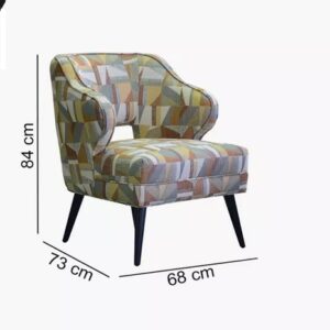 Volvo Dining and Arm chair with green mutli color with black finish