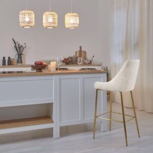 Bar chair with white cushion and gold finish
