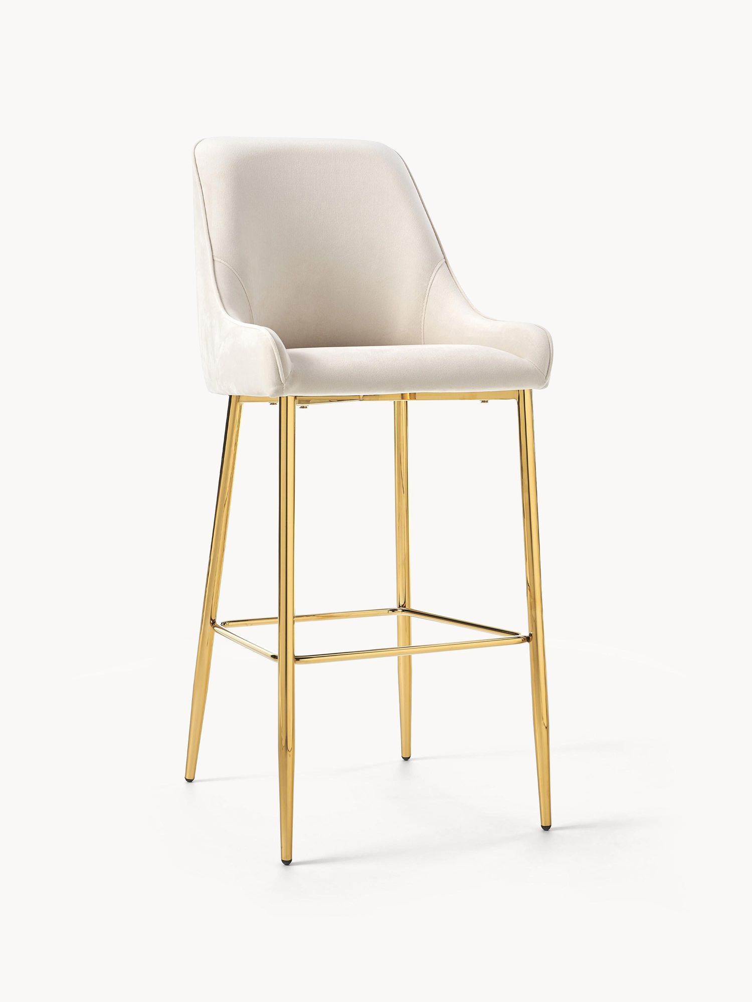 Bar chair with white cushion and gold finish - Image 4